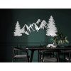 Modernes Holzbild BERGE UND WALD (Bildabmessungen 21,5 x 45,5 cm, Bildfarbe Grau)