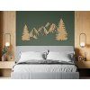 Modernes Holzbild BERGE UND WALD (Bildabmessungen 21,5 x 45,5 cm, Bildfarbe Grau)