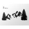 Modernes Holzbild BERGE UND WALD (Bildabmessungen 21,5 x 45,5 cm, Bildfarbe Grau)