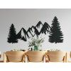 Modernes Holzbild BERGE UND WALD (Bildabmessungen 21,5 x 45,5 cm, Bildfarbe Grau)