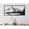 Holzbild GIPFEL MIT SEE (Bildabmessungen 21,5 x 45,5 cm, Bildfarbe Grau)