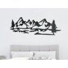 Elegantes Holzbild BERGE (Bildabmessungen 46,5 x 133 cm, Bildfarbe Grau)