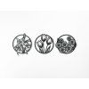 Mehrteiliges rundes Bild BLUMEN (Bildabmessungen 15,5 x 42,5 cm, Bildfarbe Grau)