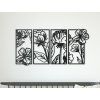 4-teiliges Wandbild BLUMEN (Bildabmessungen 22,5 x 45,5 cm, Bildfarbe Grau)