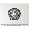 Rundes Holzbild BLUMEN (Bildabmessungen 29,5 x 31,5 cm, Bildfarbe Grau)