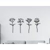 Holzsticker BLUMEN (Bildabmessungen 20,5 x 31,5 cm, Bildfarbe Grau)