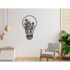 Holzsticker BLUMEN IN EINER GLÜHLAMPE (Bildabmessungen 31,5 x 16,5 cm, Bildfarbe Grau)