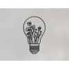 Holzsticker BLUMEN IN EINER GLÜHLAMPE (Bildabmessungen 31,5 x 16,5 cm, Bildfarbe Grau)