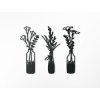 Holzsticker BLUMEN IN DER VASE (Bildabmessungen 22,5 x 28,5 cm, Bildfarbe Grau)