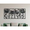 4-teiliges Bild WILDER MOHN (Bildabmessungen 89 x 191,5 cm, Bildfarbe Grau)