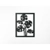 Holzbild Monstera deliciosa (Bildabmessungen 23,5 x 29,5 cm, Bildfarbe Grau)