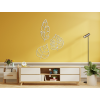 3D-Wandsticker BLÄTTER (Bildabmessungen 44,5 x 30,5 cm, Bildfarbe Grau)