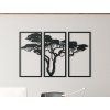 3-teiliges Bild AFRIKANISCHER BAUM (Bildabmessungen 89 x 141,5 cm, Bildfarbe Grau)