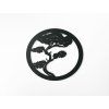Rundes Holzbild AFRIKANISCHER BAUM (Bildabmessungen 28,5 x 38,5 cm, Bildfarbe Grau)