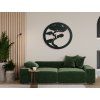 Rundes Holzbild AFRIKANISCHER BAUM (Bildabmessungen 28,5 x 38,5 cm, Bildfarbe Grau)