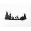 Holzsticker HIRSCHE IM WALD (Bildabmessungen 19 x 45,5 cm, Bildfarbe Grau)