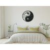 Runder Holzsticker YIN UND YANG (Bildabmessungen 89 x 89 cm, Bildfarbe Grau)