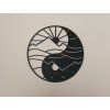 Runder Holzsticker YIN UND YANG (Bildabmessungen 89 x 89 cm, Bildfarbe Grau)