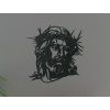 Holzsticker GEKRÖNTER JESUS (Bildabmessungen 89 x 89 cm, Bildfarbe Grau)