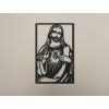 Holzbild HERZ JESU (Bildabmessungen 31,5 x 20,5 cm, Bildfarbe Grau)