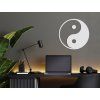 Runder Sticker YIN UND YANG (Bildabmessungen 22,5 x 22,5 cm, Bildfarbe Grau)