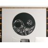 Holzsticker Yin-Yang (Bildabmessungen 32,5 x 32,5 cm, Bildfarbe Grau)