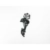 Holzsticker ASTRONAUT MIT PLANETEN (Bildabmessungen 44,5 x 18,5 cm, Bildfarbe Grau)
