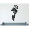 Holzsticker ASTRONAUT MIT PLANETEN (Bildabmessungen 44,5 x 18,5 cm, Bildfarbe Grau)