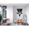 Holzsticker SITZENDER ASTRONAUT (Bildabmessungen 29,5 x 22,5 cm, Bildfarbe Grau)