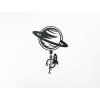 Holzsticker SATURN (Bildabmessungen 43,5 x 32,5 cm, Bildfarbe Grau)