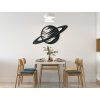 Holzdekoration PLANET SATURN (Bildabmessungen 18 x 31,5 cm, Bildfarbe Grau)