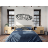 Wanddekoration SONNENSYSTEM (Bildabmessungen 52,5 x 133 cm, Bildfarbe Grau)