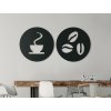 Zweiteiliges runde Bild KAFFEE UND BOHNEN