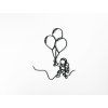 Holzsticker ASTRONAUT MIT LUFTBALLONS (Bildabmessungen 38,5 x 32,5 cm, Bildfarbe Grau)
