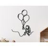 Holzsticker ASTRONAUT MIT LUFTBALLONS (Bildabmessungen 38,5 x 32,5 cm, Bildfarbe Grau)