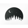 Holzsticker NACHT IM WALD (Bildabmessungen 23,5 x 31,5 cm, Bildfarbe Grau)