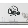 Holzdekoration CHEF (Bildabmessungen 32,5 x 38,5 cm, Bildfarbe Grau)