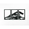 3-teiliges Bild WELLEN (Bildabmessungen 22,5 x 45,5 cm, Bildfarbe Grau)