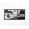 Holzbild HAFEN (Bildabmessungen 15,5 x 31,5 cm, Bildfarbe Grau)