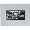 Holzbild HAFEN (Bildabmessungen 15,5 x 31,5 cm, Bildfarbe Grau)