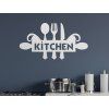 Holzdekoration KITCHEN (Bildabmessungen 17,5 x 31,5 cm, Bildfarbe Grau)
