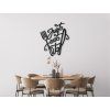Holzaufschrift Just Eat it mit Besteck (Bildabmessungen 38,5 x 32,5 cm, Bildfarbe Grau)