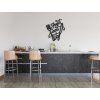 Holzaufschrift Just Eat it mit Besteck (Bildabmessungen 38,5 x 32,5 cm, Bildfarbe Grau)