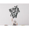 Holzaufschrift Just Eat it mit Besteck (Bildabmessungen 38,5 x 32,5 cm, Bildfarbe Grau)