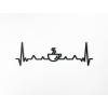 Holzdekoration KAFFEE MIT EKG (Bildabmessungen 40,5 x 133 cm, Bildfarbe Grau)