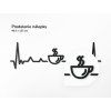 Holzdekoration KAFFEE MIT EKG (Bildabmessungen 40,5 x 133 cm, Bildfarbe Grau)