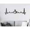 Holzdekoration KAFFEE MIT EKG (Bildabmessungen 40,5 x 133 cm, Bildfarbe Grau)
