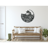 Rundes Wandbild SCHIFF AUF STÜRMISCHER SEE (Bildabmessungen 32 x 32,5 cm, Bildfarbe Grau)