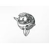 Wandsticker WALFISCH (Bildabmessungen 44,5 x 41 cm, Bildfarbe Grau)
