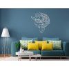 Wandsticker WALFISCH (Bildabmessungen 44,5 x 41 cm, Bildfarbe Grau)